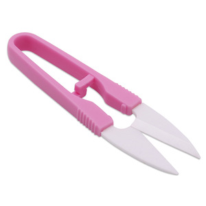 Ciseaux à fil en céramique en forme de U avec capuchon pour broderie au point de croix, artisanat, durables, antirouille, petits ciseaux de tailleur colorés - Product Image 3