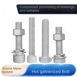 Galvanized Steelgrade Hex <b>Bolt</b> with Spring Flat Washer and Nylon Nut Factory Supplied for Power Distribution Equipment - Product Image 3
