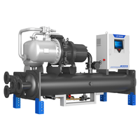 Refroidisseur à vis industriel Hanbell à eau, à carter tubulaire, moteur 120,3 kW, haute efficacité, certifié ISO9001 et CE