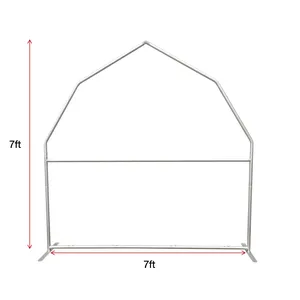 7x7ft Roter Scheunenhaus-förmiger Hintergrund 32mm Hochbelastbarer Aluminiumrahmen Western Cowgirl Bauernhof-Thema Fotobox-Hintergrundständer - Product Image 2