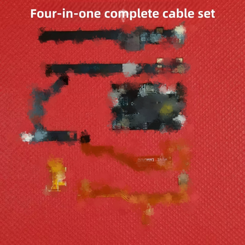 Four-in-one complete set of flat cables black