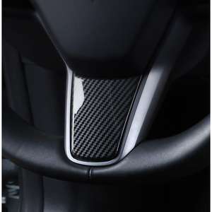 Vente flash - Housse décorative pour volant pour Tesla Model 3/Y - Accessoires décoratifs (fibre de carbone brillante) - Accessoires de voiture - Product Image 6