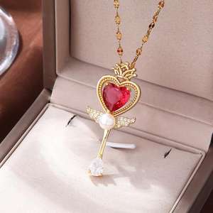 Sailor Moon Loving varita mágica cristal Cosplay colgante collar Niña Accesorios lindo Cosplay Props collar - Product Image 2