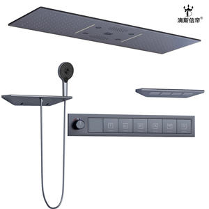 Light Luxury Home Multi-Functional Stainless Steel Shower Head Set Gunmetal Gray Concealed for Bathrooms & Toilets - Product Image 6