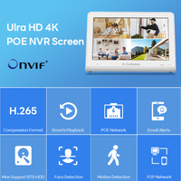 GX-NM8010H1-P8(AG) Caméras IP CCTV 8 canaux 4K 8MP POE NVR Écran LCD HD 12 pouces Moniteur d'affichage Stockage sur disque dur Enregistreur vidéo