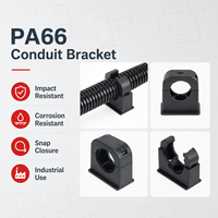 Pince de fixation étanche IP68, support de tube corrugué en nylon PA66 avec couvercle, clip de gestion de câbles connectable