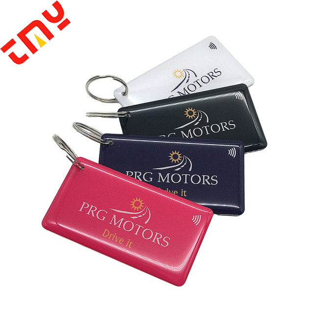 Custom Epoxy RFID Key Fob Waterproof NFC Access Control Keychain Card PVC Material Contactless Tag Branding Security