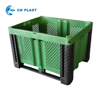 Conteneur en plastique pliable empilable pour l'industrie des entrepôts, conteneur de stockage en plastique HDPE pliable, bac de stockage