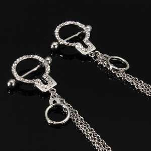 Joyería de Acero Inoxidable con Diseño Único, Collar con Colgante de Esposas Pequeñas, Cadena para el Pecho, Anillos para Pezones para <span class=keywords><strong>Mujer</strong></span> - Product Image 6