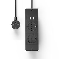 Multiprise de Conférence Encastrée avec 2 Prises CA, 2 Ports USB-A, Bloc d'Alimentation de Bureau pour Table Basse ou Table d'Appoint