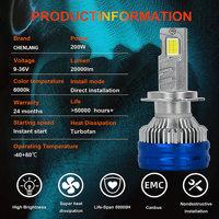 Ampoule de phare de voiture Chenlang à trois tubes en cuivre 180W, éclairage LED pour voiture H11 H7 H4, faisceau haut/bas intégré, éclairage super lumineux