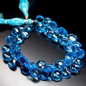 Topacio azul de alta calidad AAAHigh para cuentas de piedras preciosas Briolette sueltas en forma de pera facetadas suizas, fabricación de joyas de piedra Natural al por mayor - Product Image 1