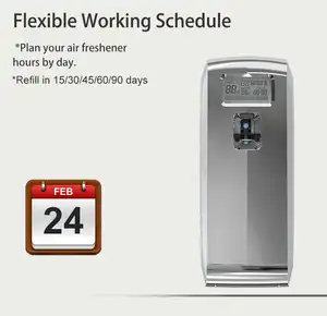 Chrome Modern Perfume Aerosol Dispensers Machine Automatic Home Air Freshener Dispenser LCD Display