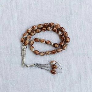 도매 8X11 33개 유리 비즈 무슬림 기도 묵주 금속 액세서리 태슬 기도 팔찌 라마단 선물 - Product Image 4