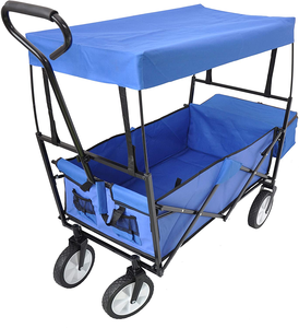 Chariot pliable, chariot de jardin, de plage, <span class=keywords><strong>van</strong></span> de camping, <span class=keywords><strong>avec</strong></span> <span class=keywords><strong>auvent</strong></span> - Product Image 1