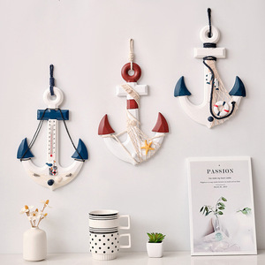 Mediterranean Style Sea Anchor <b>Wall</b> Hanging 33cm MDF Home <b>Decor</b> Art Pendant Irregular Shape - Product Image 2