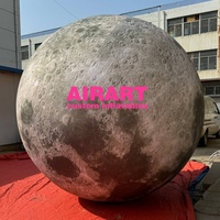 Lune gonflable de 3m de diamètre Éclairage à LED Boule de lune gonflable personnalisée Planète Lune gonflable
