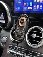 Technologie C12 15W pour chargeur sans fil de voiture Charge rapide intelligente automatique avec support de téléphone portable