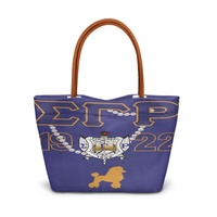 Sac fourre-tout Sigma Gamma Rho, sac à main de sororité avec emblème grec imprimé perles, poignées en cuir PU, grande capacité, sac à bandoulière pour le shopping