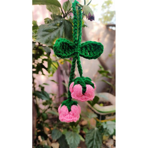 Llavero de flor de ganchillo hecho a mano, blanco y verde, estilo sencillo, amuleto de lirio de ganchillo para bolso, llavero de lirio de los valles hecho a mano - Product Image 6