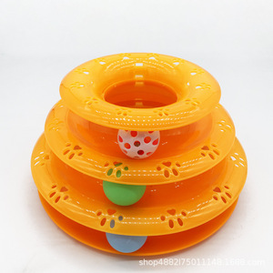 Rueda giratoria para gatos de tres niveles, rueda giratoria para gatos de cuatro niveles, juguetes con temática de gatos, juguetes educativos interactivos para autoentretenimiento - Product Image 3