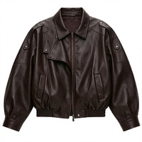 Veste en cuir ample pour femme, modèle 767