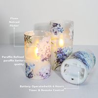 Bougies sans flamme Hortensia Bleu Violet avec télécommande, flamme 3D écologique, pour Diwali, mariage, demande en mariage, décoration de table