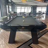 Tables de billard en verre trempé avec pieds en bois massif, tables de billard en acrylique transparent, complètes avec tous les accessoires, tailles 6 à 9 pieds