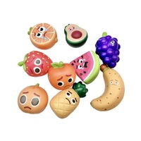 Jouet anti-stress créatif en PU à rebond lent, en forme de fruit de dessin animé, à presser et décompresser, vente en gros directe d'usine