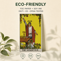 Jeu de cartes de tarot personnalisé écologique, 78 cartes avec guide et coffret cadeau, vente en gros OEM