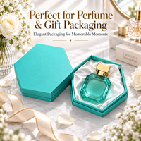 Boîte rigide hexagonale personnalisée en origami pour parfum, en carton recyclé, avec logo 3D en feuille d'or, emballage cosmétique et de parfum, conforme aux normes du marché européen