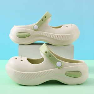 Women's Summer Mary Jane Platform <b>Clogs</b> Thick Sole Breathable Slip Resistant Beach Sandals White Green Black Brown Coffee Color - Product Image 1