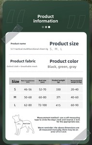 Pettorina Tattica per Cani in Nylon Traspirante a Righe, Anti-Trazione, con Impugnatura in Gomma Migliorata, Pannello MOLLE, Cuciture Incrociate, Robusta per Addestramento Sportivo - Product Image 6