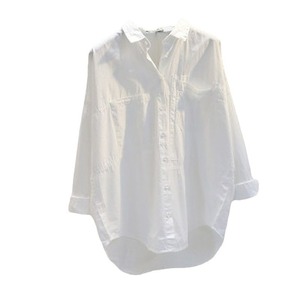 T26407 Camicetta da Donna a Maniche Lunghe, Monopetto, Collo Rovesciato, Tinta Unita Bianca, Stile Casual di <span class=keywords><strong>Mezza</strong></span> <span class=keywords><strong>Stagione</strong></span> - Product Image 6