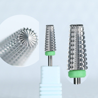 Fraise à ongles 5 en 1 de 6 mm à pointe plate conique en carbure pour retirer le gel, outil pour perceuses électriques, accessoires de manucure