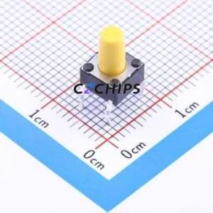 DTS-65Y-V Tactile Switch Through hole Component THT-4P,6.2x6.2mm Switch Single Pole Single Throw Round Button Through Hole 6.2mm - Product Image 1