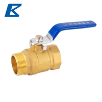 Robinet à bille en laiton forgé, filetage mâle et femelle MxF, pour eau, gaz, huile, robinet d'arrêt, finition laiton naturel, raccord de plomberie