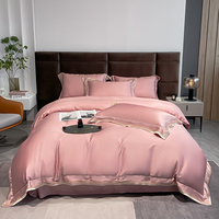 Parure de lit moderne pour chambre d'hôtel, housse de couette en satin de coton rayé, écologique, 200 fils/cm²