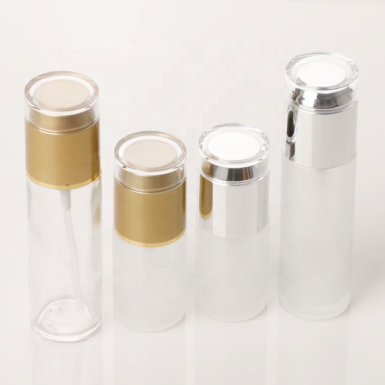 2020 Hot Sale Luxury Cosmetic Bottle Packaging Airless Serum Glass 20ml 30ml 50ml 60ml 80ml cosmetic glass lotion pump bottle