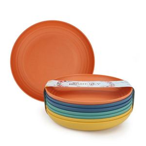 Assiettes de haute qualité de qualité alimentaire, ensembles de vaisselle réutilisables en plastique, assiettes en paille de blé - Product Image 2