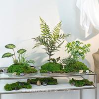 Herbe artificielle en soie, décoration florale de bureau, aménagement paysager intérieur, mobilier doux, paysages miniatures, présentoirs de vitrine, fleurs artificielles, plantes artificielles