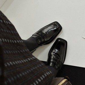 Mocasines Retro Británicos de Cuero Genuino, Zapatos de Tacón Cuadrado con Punta Cuadrada para Mujer, Ideales para la Oficina y el Trabajo - Product Image 2