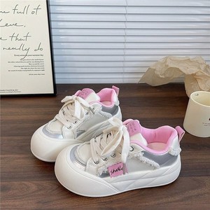 Chaussures en cuir <span class=keywords><strong>pain</strong></span> blanc pour femmes grosses légères avec fond épais doux et petite <span class=keywords><strong>planche</strong></span> pour grosse tête - Product Image 4
