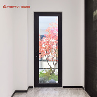 Portes françaises en aluminium avant de villa avec double vitrage isolation thermique à économie d'énergie porte battante simple à double charnière personnalisée