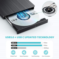 Unidad óptica portátil USB 3,0 tipo-c, DVD/CD ROM, grabador de reproductor para portátil Windows 11/10, Mac MacBook Pro/Air, unidad de CD externa
