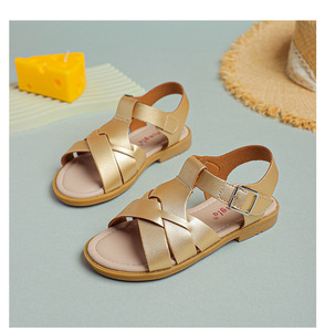 Sandales tissées solides pour filles, nouvelle conception, semelle en caoutchouc Flite pour enfants - Product Image 5