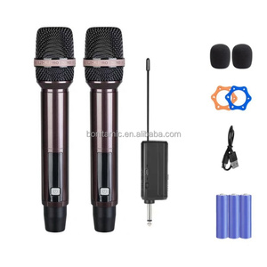 Vendita in fabbrica W185-01 ricaricabile UHF 2 canali microfono ricevitore palco amplificatore per Karaoke - Product Image 2