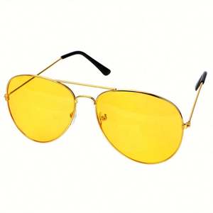 Lunettes de soleil de conduite nocturne en alliage pour hommes et femmes, avec logo personnalisé, verres jaunes anti-éblouissement, pour la conduite de nuit - Product Image 4