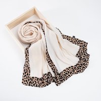 Nouvelle grande taille coton lin un anneau imprimé léopard écharpe froissé Style Turban pour couleur unie écharpe musulmans femmes fête