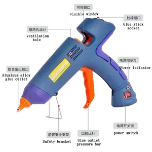 CHANG SHOU 60W Constant Temp Craft DIY Hot Glue Gun No Leak No Flow Back Heat Glue Gun
